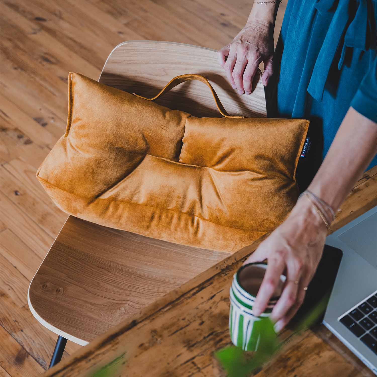 Coussin lombaire · LEANDRO Jaune safran