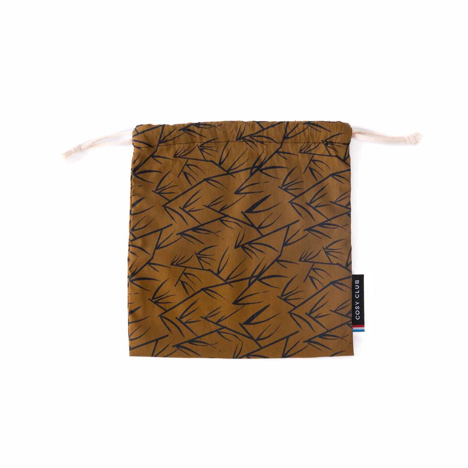 Pochon en tissu, motif bambou, fabriqué en France, idéal pour transporter son passeport et pièce d'identité en voyage.