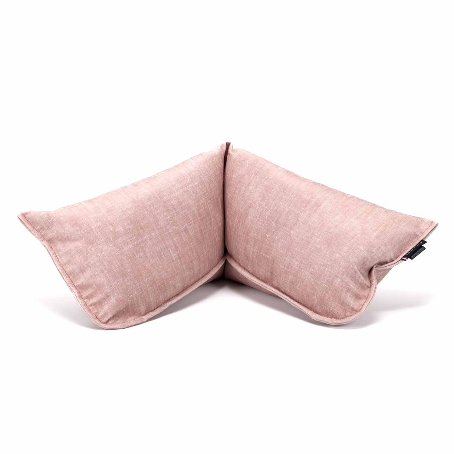 Coussin cervical en velours rose poudré