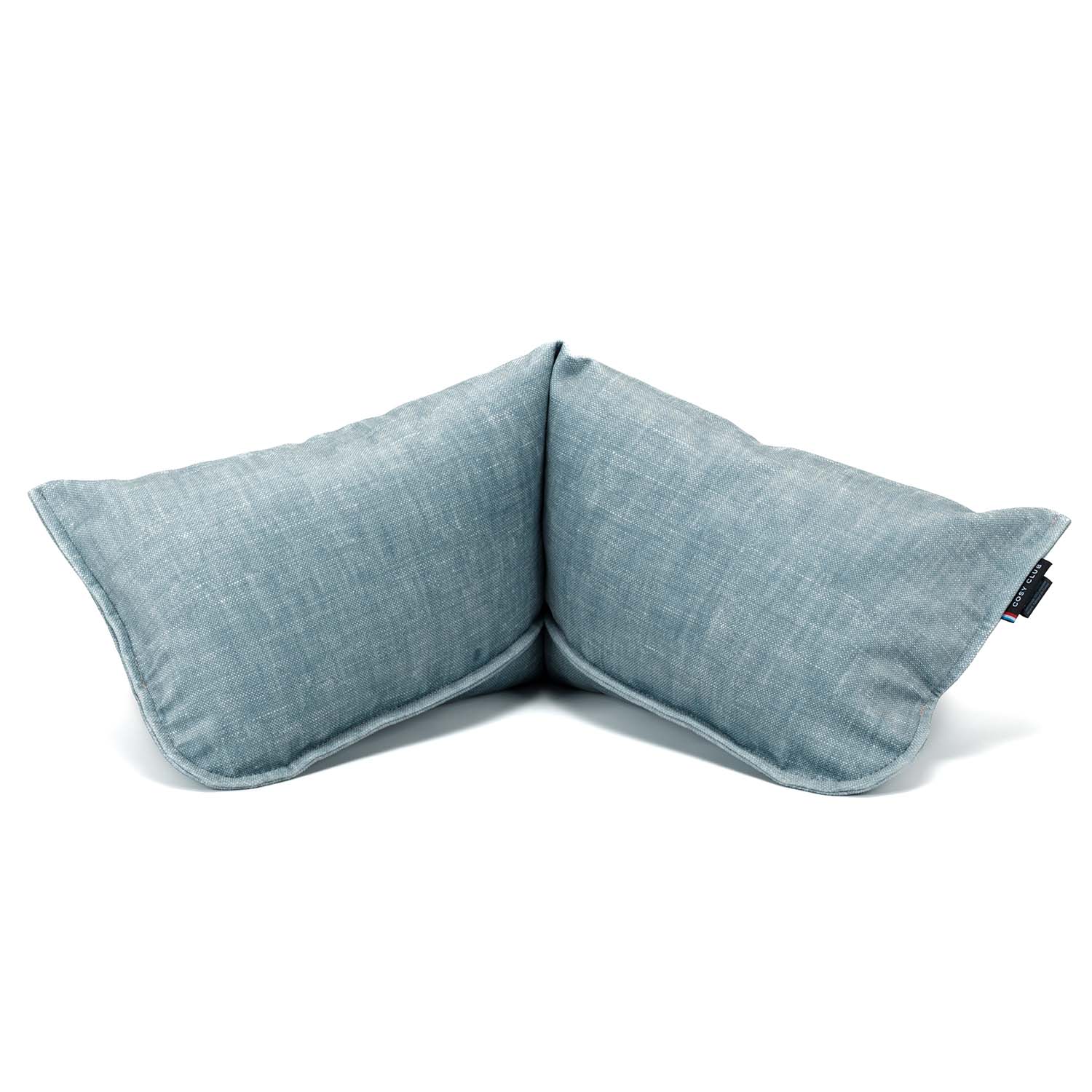 Coussin cervical large en velours bleu